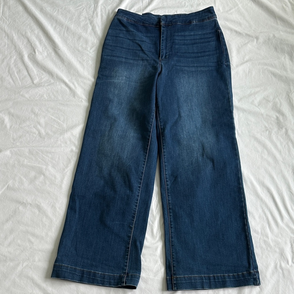 Oat NY High Waisted Blue Wide-Leg Women Jeans